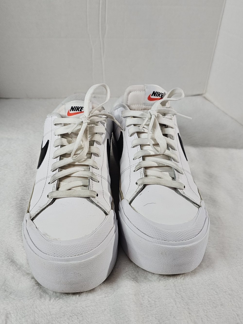 Nike Court Legacy Lift Sneakers with Black Swoosh